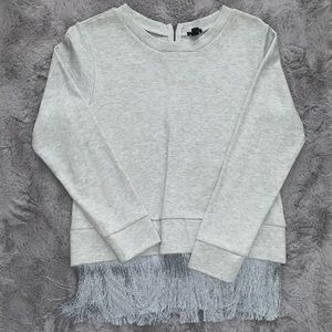J.CREW sweatshirt with silver fringe along the hem